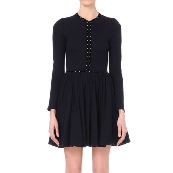 MAJE Riska Nuit Crew Neck Zip Front Full Skirt - Picture 1 of 2